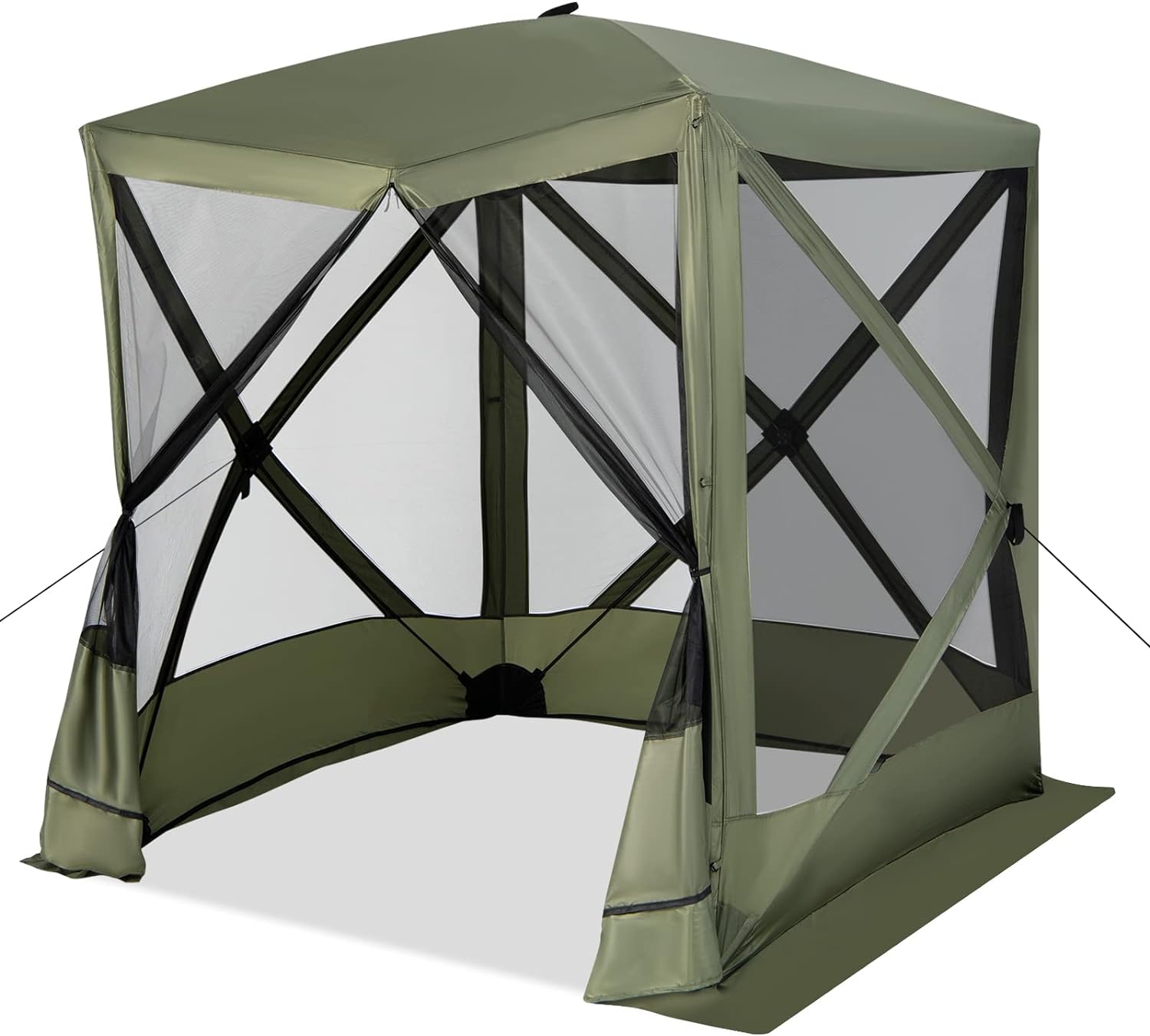 Tangkula 6.7 x 6.7 Ft Pop Up Gazebo with Netting, Portable Screen Tent with 4 Sided Mesh Walls